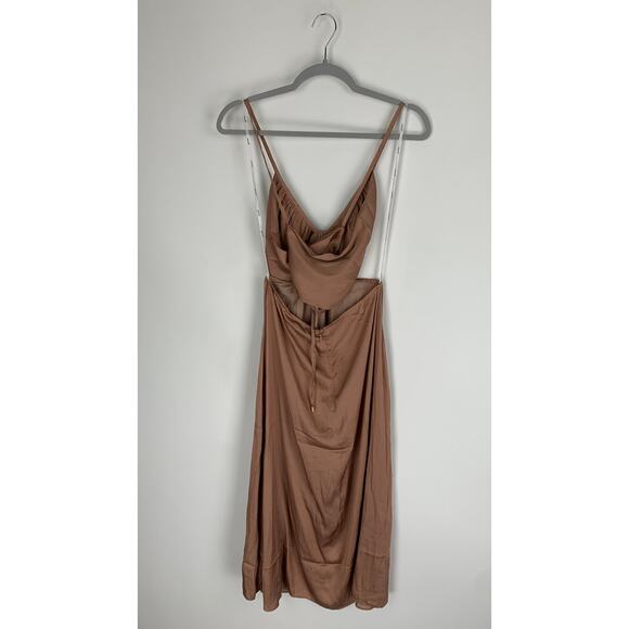 MinkPink Spencer Midi Dress Rose Women Size 8 Large New Halter Pink Strappy Slip - Picture 7 of 12